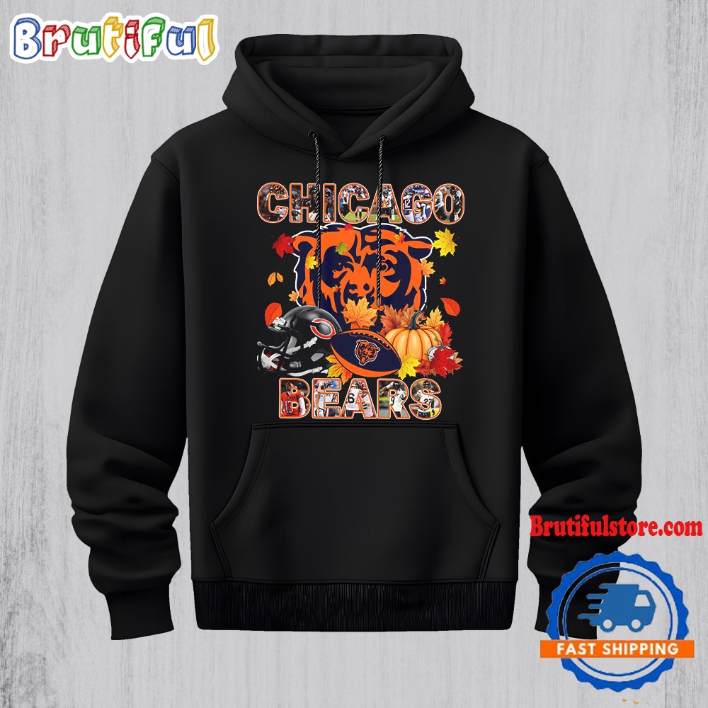 NFL Chicago Bears Team Player Graphics Autumn Hoodie Shirt