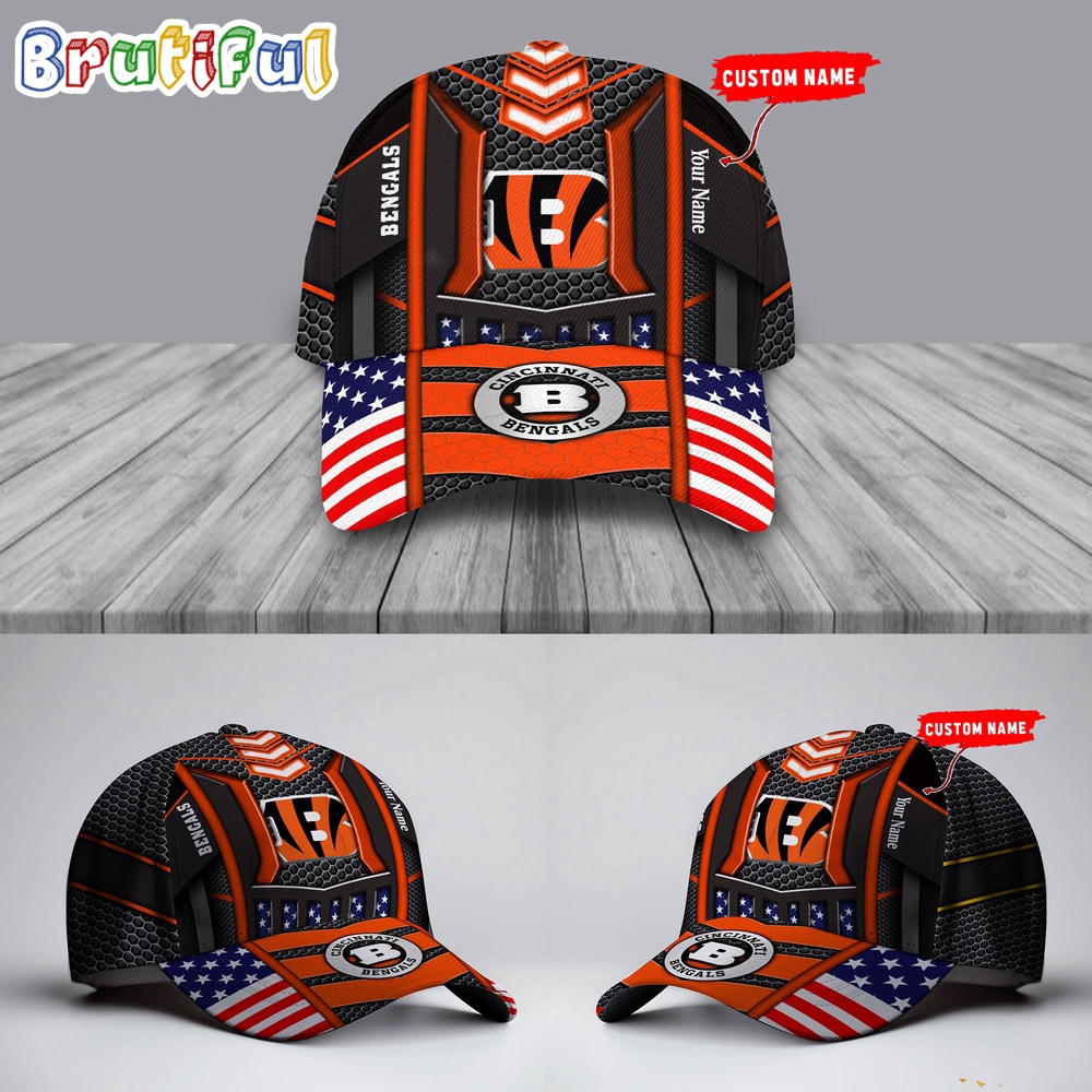 NFL Cincinnati Bengals America Flag Cap, America Flag Football Cap