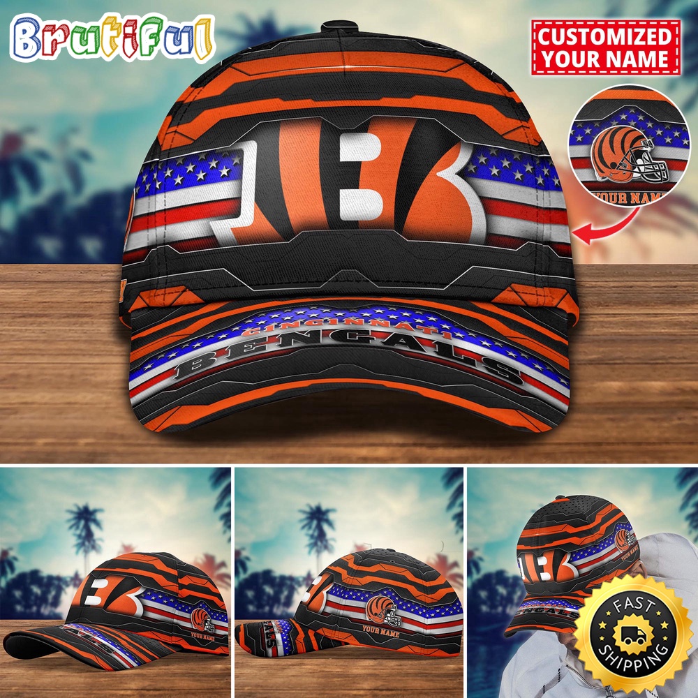 NFL Cincinnati Bengals Baseball Cap Flag Custom Name Cap