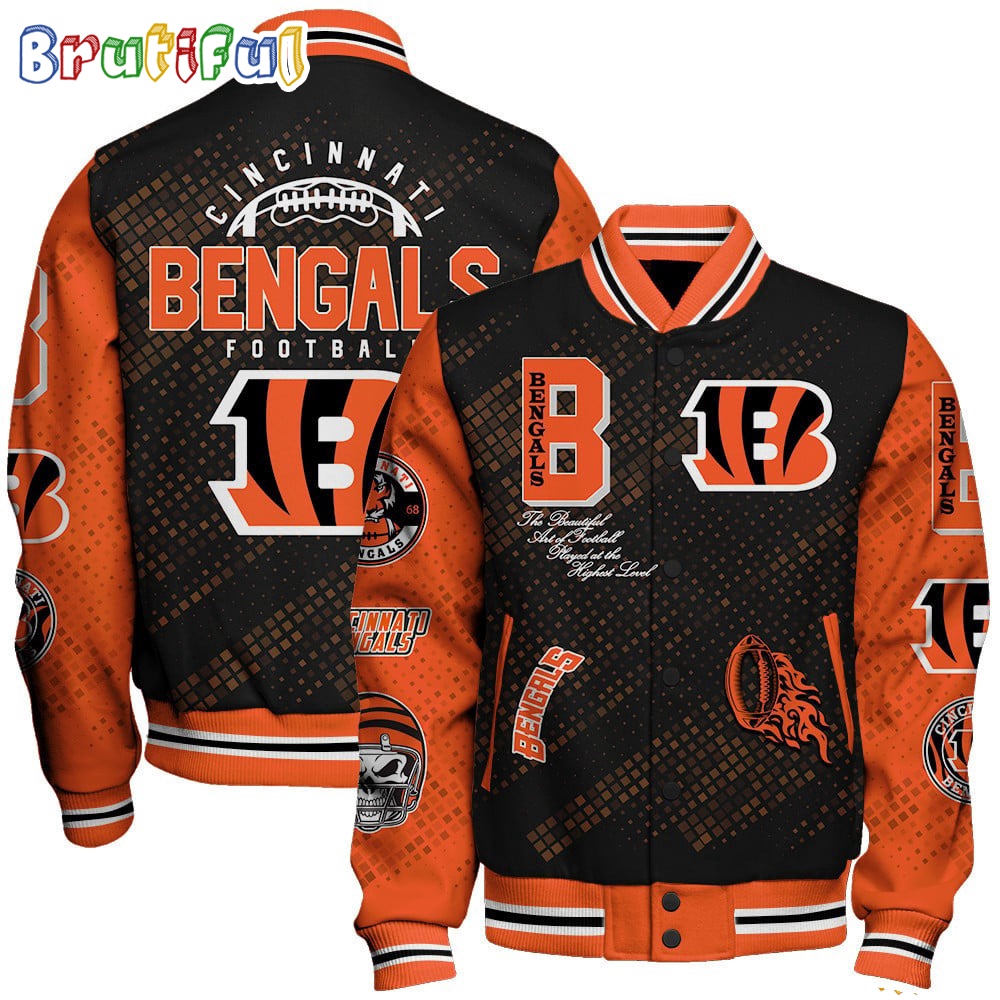 NFL Cincinnati Bengals Baseball Jacket Print Logo Team Football Jacket