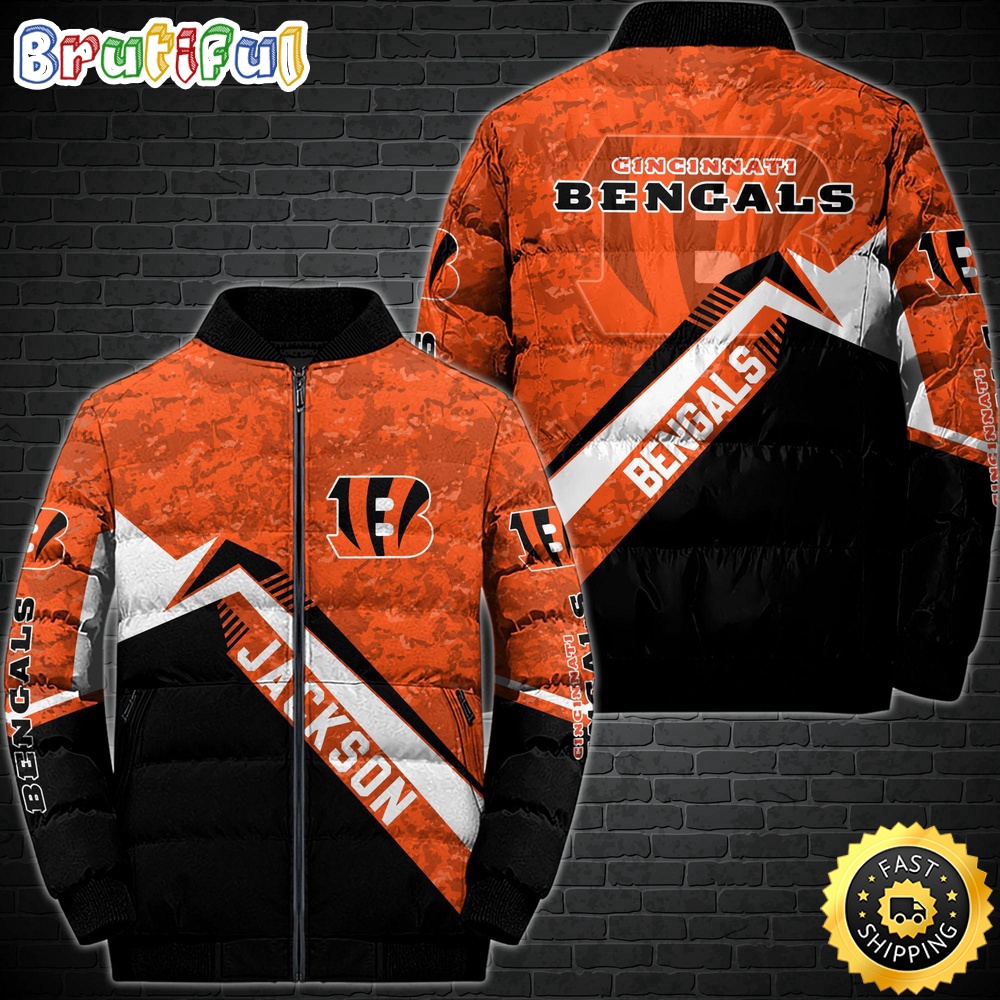 NFL Cincinnati Bengals Puffer Jacket Customized Sport Down Jacket