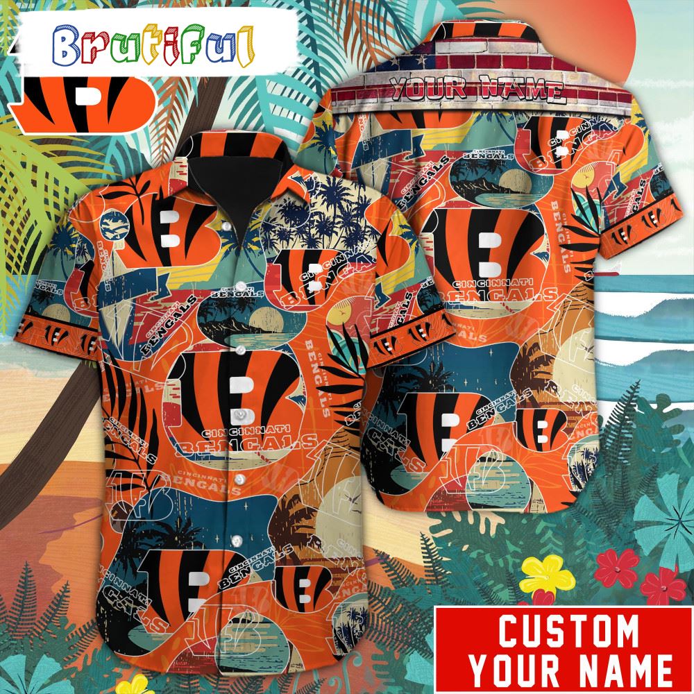 NFL Cincinnati Bengals Retro Hawaiian Shirt Special Vintage Style Hawaiian Button Shirt