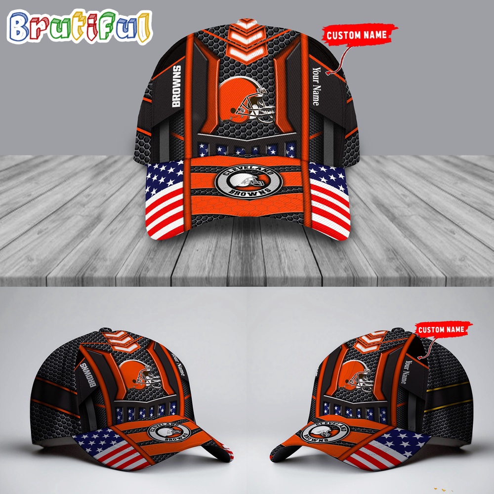 NFL Cleveland Browns America Flag Cap, America Flag Football Cap