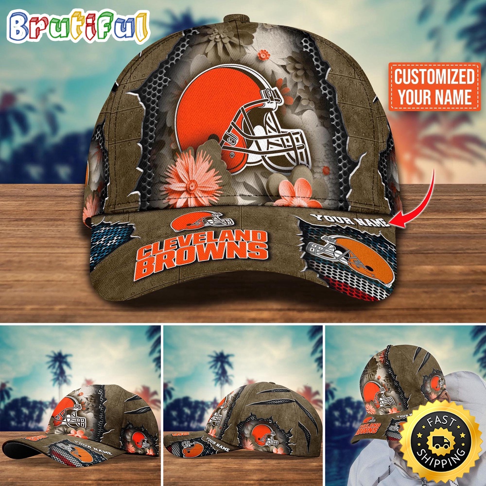 NFL Cleveland Browns Baseball Cap Flag Flower Trending Custom Cap