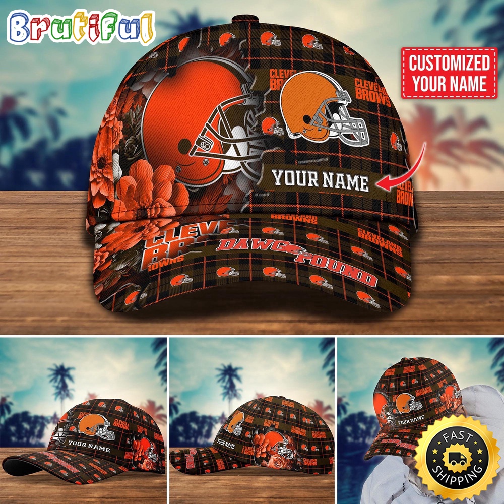 NFL Cleveland Browns Baseball Cap Flower Trending Custom Cap