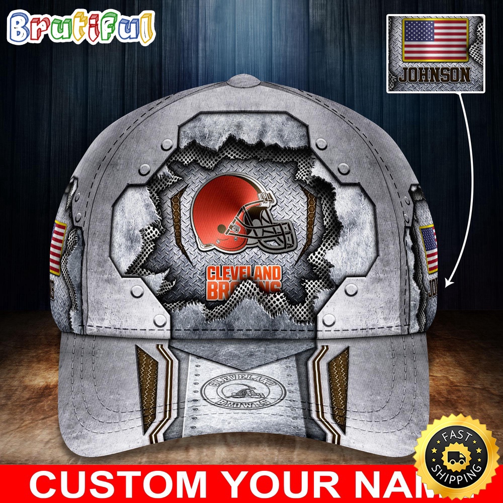 NFL Cleveland Browns Baseball Cap Silver Metalic Pattern Cap