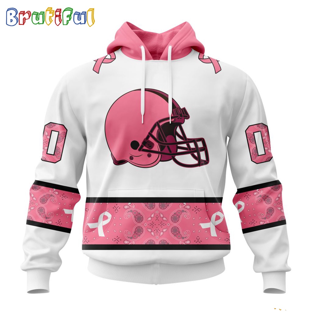 NFL Cleveland Browns Hoodie Special Pink Design Fight Breast Cancer