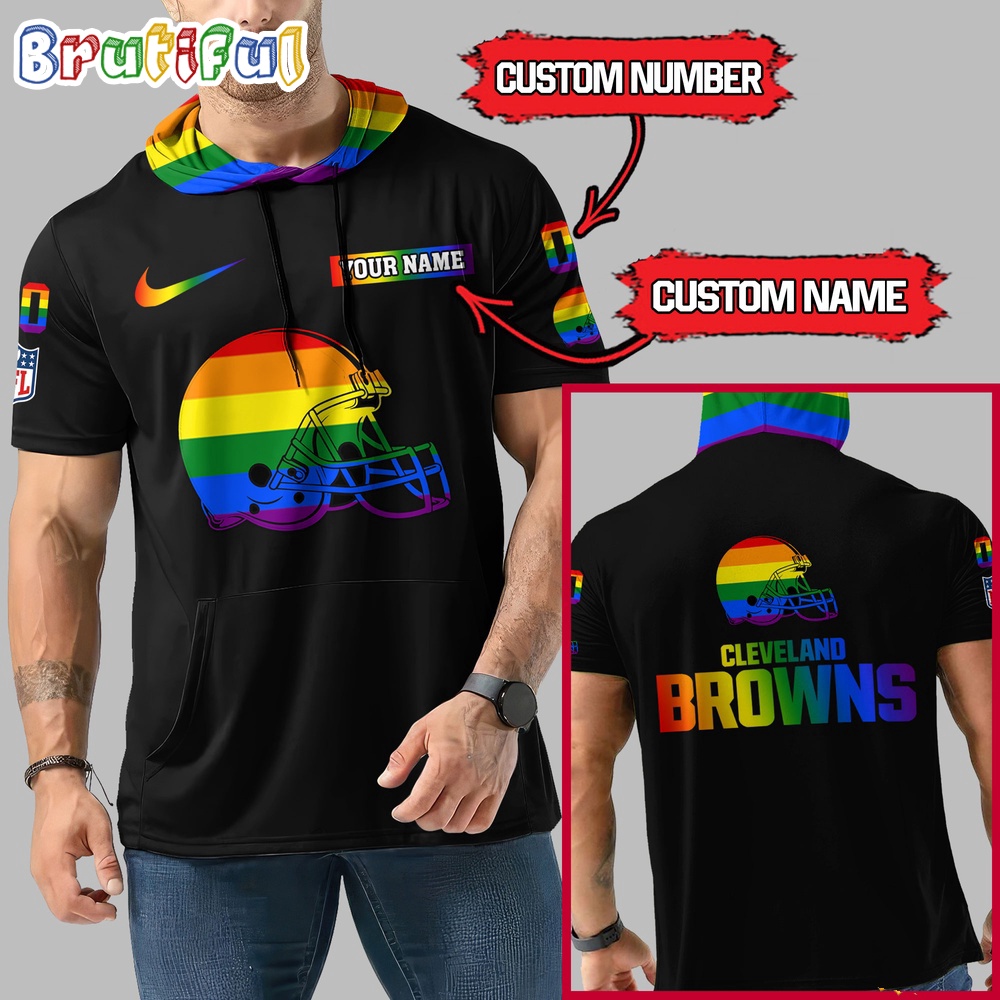 NFL Cleveland Browns LGBT Workout Hoodie Tank Tops Custom LGBT Pride Shirt
