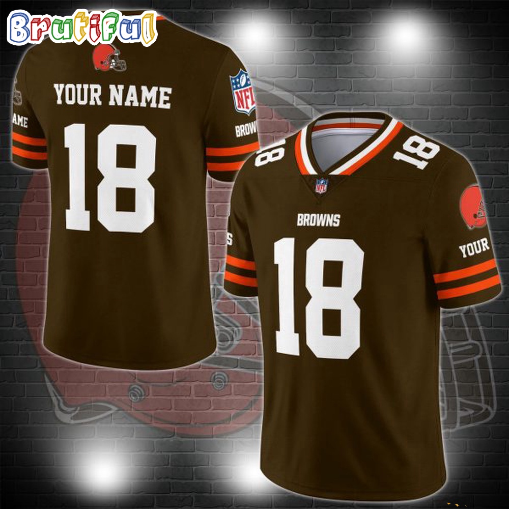 NFL Cleveland Browns Logo Team Custom Football Jersey, Football Jersey Shirt