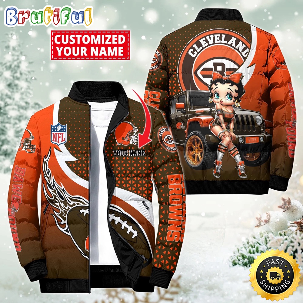 NFL Cleveland Browns Puffer Jacket Betty Boop Custom Jacket