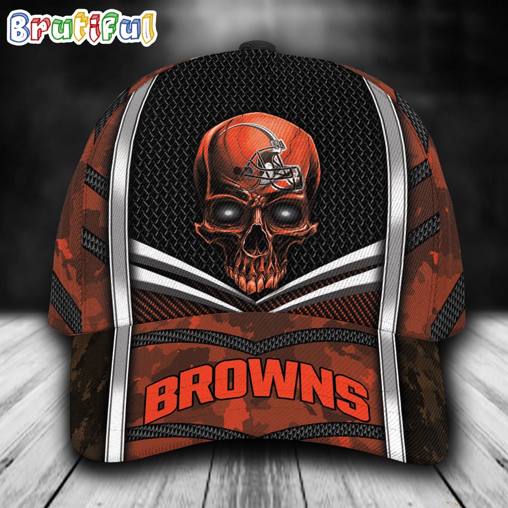 NFL Cleveland Browns Special Halloween Skull Custom Baseball Cap