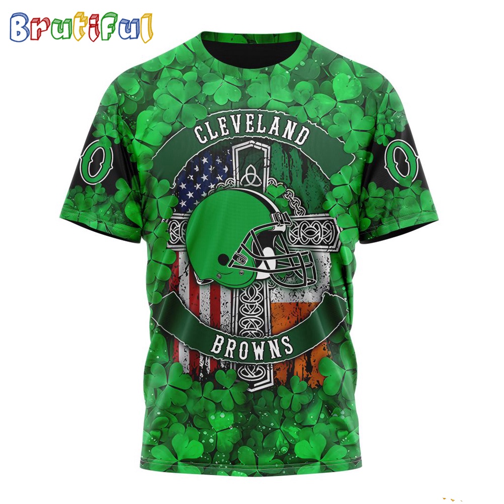 NFL Cleveland Browns T-Shirt Special Design 3D T-Shirt St Patrick Day