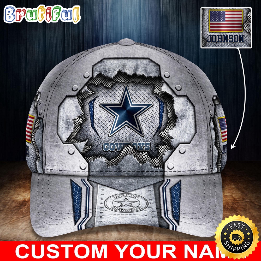 NFL Dallas Cowboys Baseball Cap Silver Metalic Pattern Cap