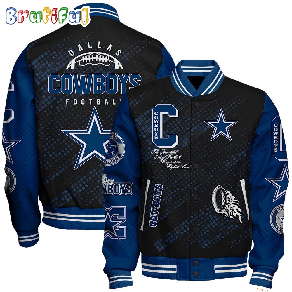 NFL Dallas Cowboys Baseball Jacket Print Logo Team Football Jacket