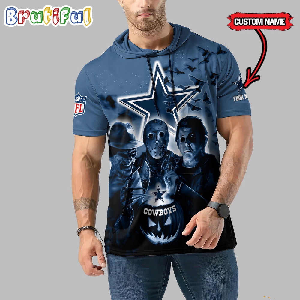 NFL Dallas Cowboys Horror Characters Essential Halloween Sleeveless Hoodie
