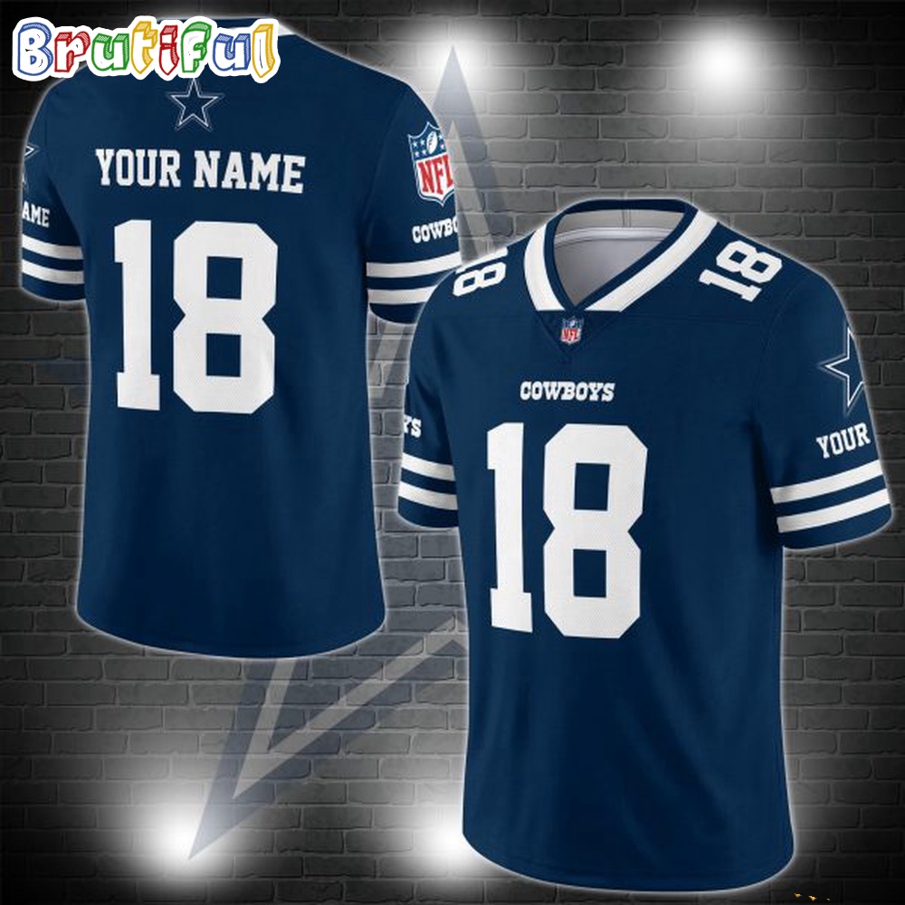 NFL Dallas Cowboys Logo Team Custom Football Jersey, Football Jersey Shirt