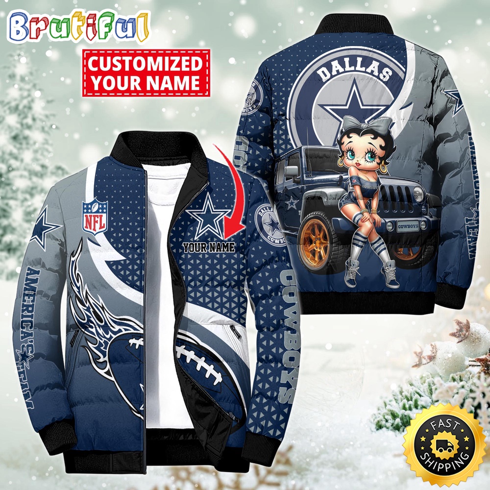 NFL Dallas Cowboys Puffer Jacket Betty Boop Custom Jacket