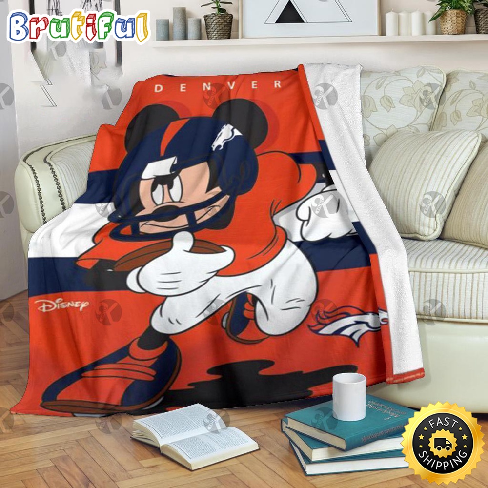 NFL Denver Broncos Blanket Mickey Mouse Blanket For Fan