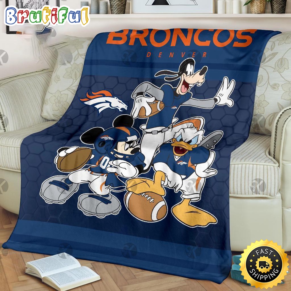 NFL Denver Broncos Blanket Mickey Mouse Blanket