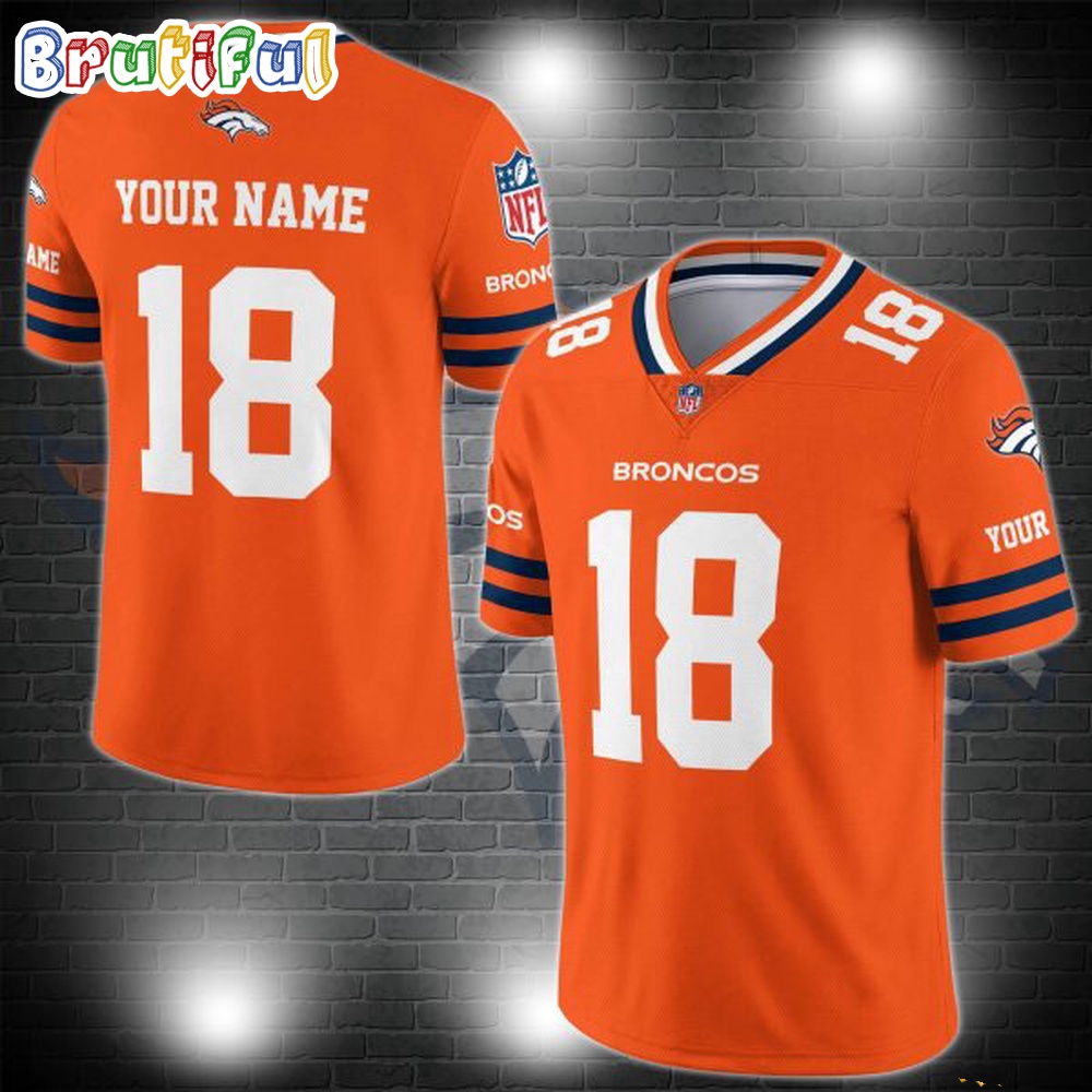 NFL Denver Broncos Logo Team Custom Football Jersey, Football Jersey Shirt