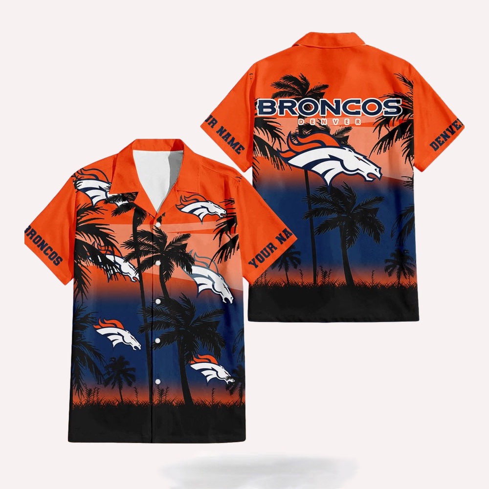 NFL Denver Broncos Palm Tree Summer Design Aloha Hawaiian Shirt