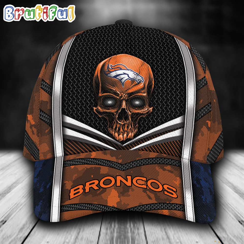 NFL Denver Broncos Special Halloween Skull Custom Baseball Cap