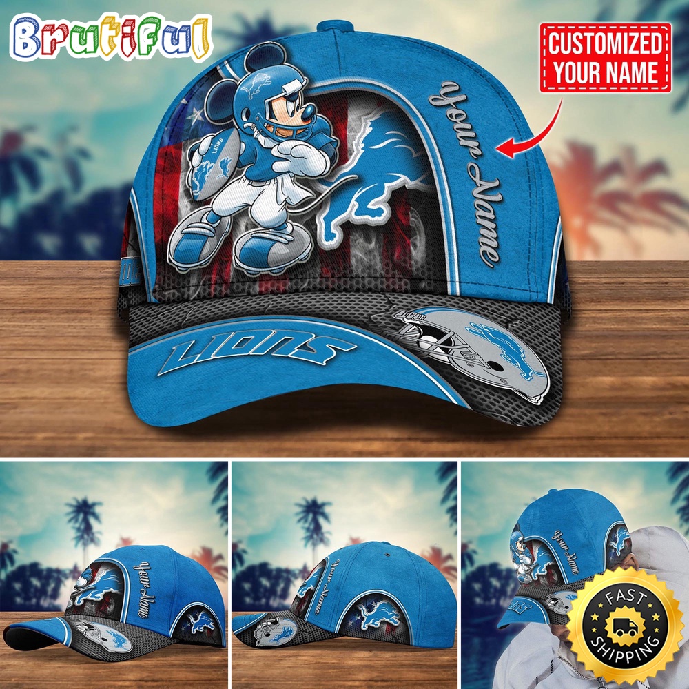 NFL Detroit Lions Baseball Cap Mickey Cap Trending Custom Cap
