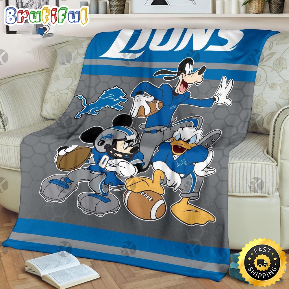 NFL Detroit Lions Blanket Mickey Mouse Blanket