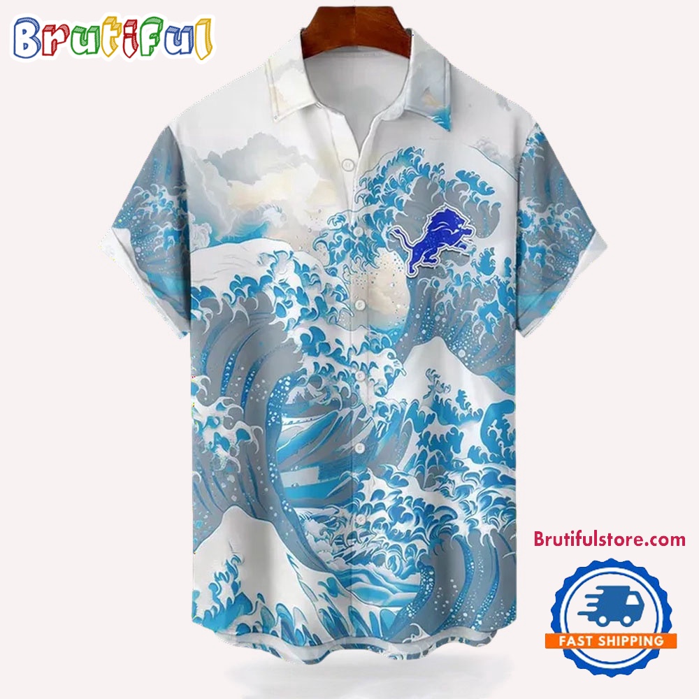 NFL Detroit Lions Football Special Great Wave Hawaiian Shirt