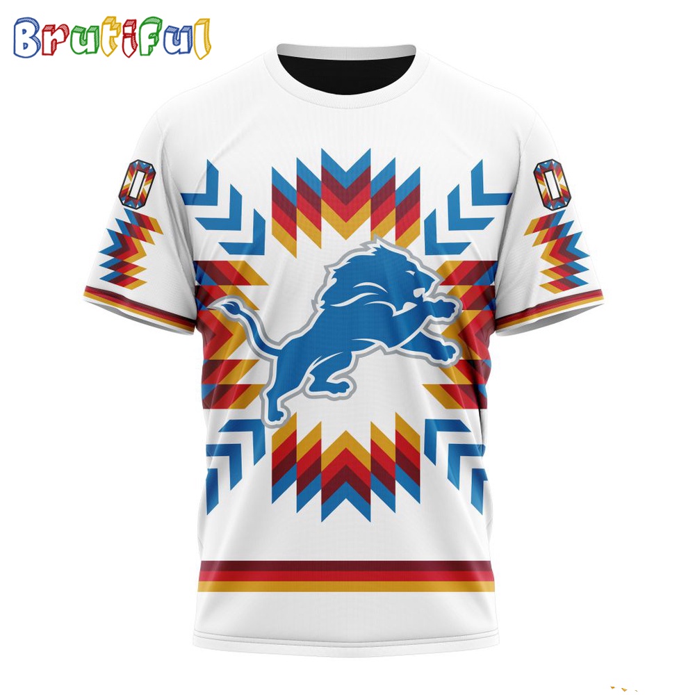 NFL Detroit Lions T-Shirt Special Design With Native Pattern