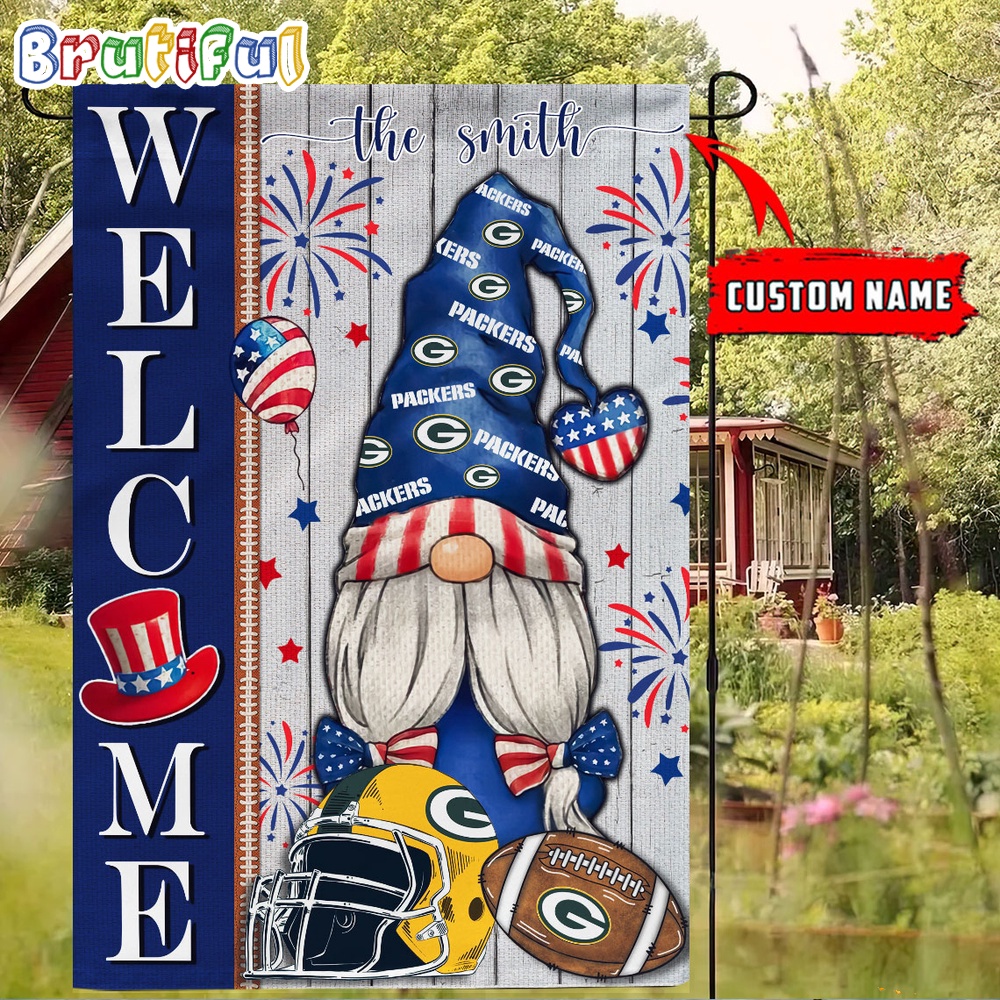 NFL Green Bay Packers America 4th Of July Independence Day Flag, Football Gomes 4th Of July Garden Flag