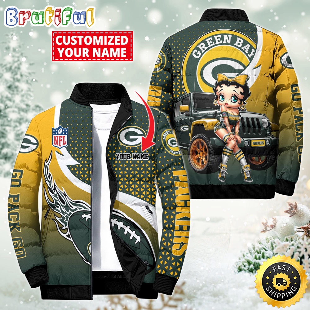 NFL Green Bay Packers Puffer Jacket Betty Boop Custom Jacket