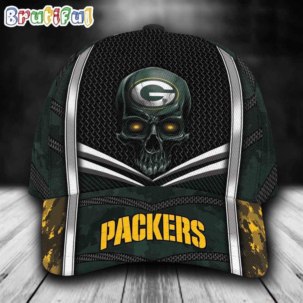 NFL Green Bay Packers Special Halloween Skull Custom Baseball Cap