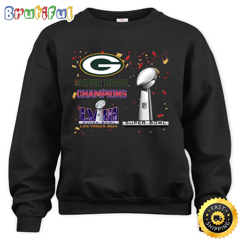 NFL Green Bay Packers Sweatshirt Super Bowl LVIII 2024 Las Vegas Champions Unisex Sweatshirt
