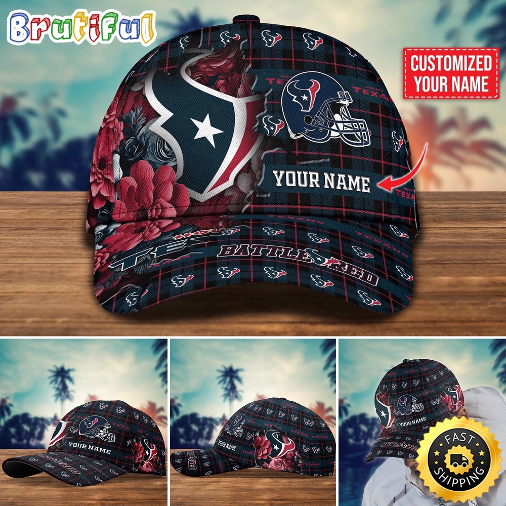 NFL Houston Texans Baseball Cap Flower Trending Custom Cap