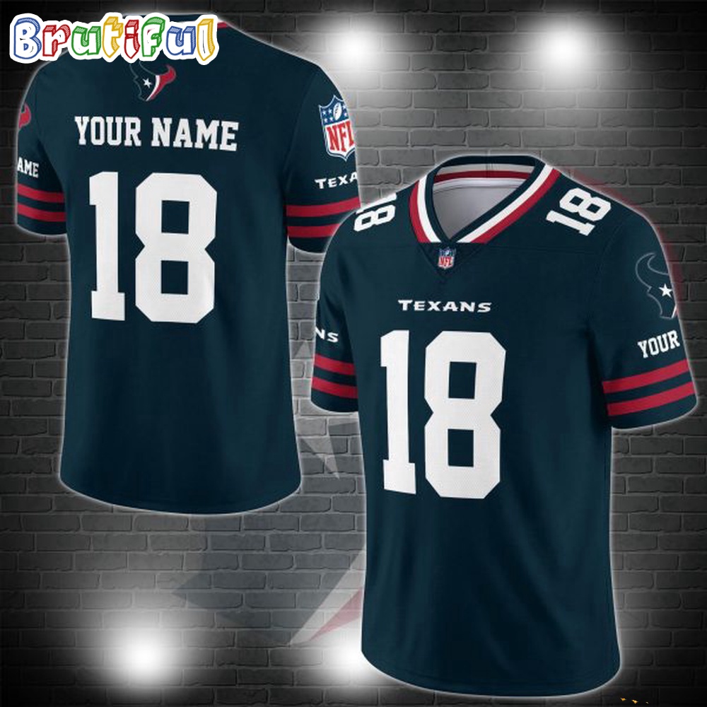 NFL Houston Texans Logo Team Custom Football Jersey, Football Jersey Shirt