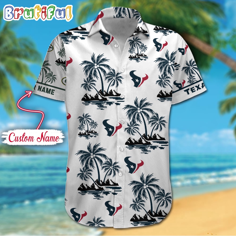 NFL Houston Texans Palm Tree Tropical Summer Hawaiian Shirt
