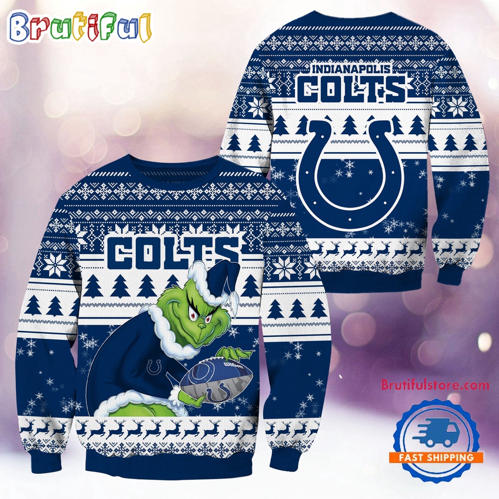 NFL Indianapolis Colts Football Grinch Christmas Ugly Sweater