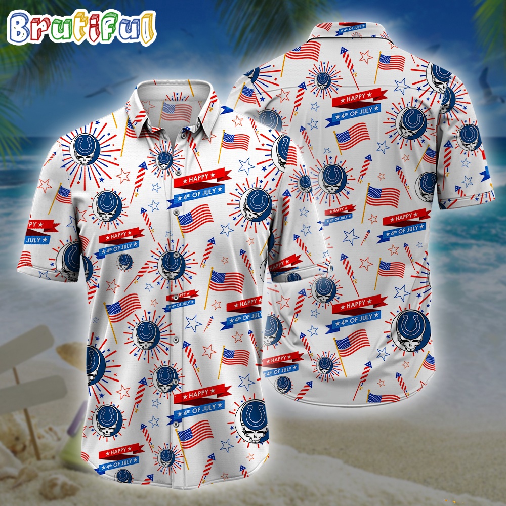 NFL Indianapolis Colts Grateful Dead Hawaiian Shirt, Grateful Dead Hawaiian Shirt