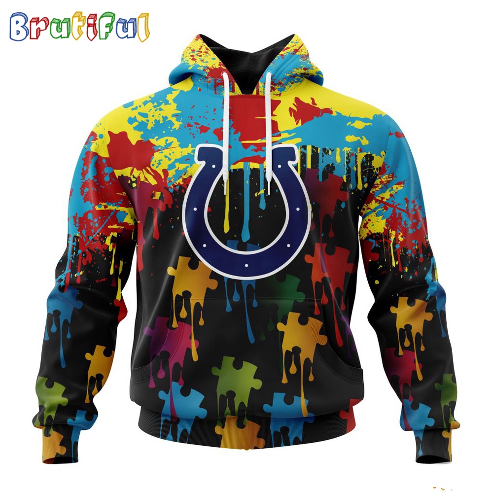 NFL Indianapolis Colts Hoodie Special Autism Awareness Design Football Hoodie