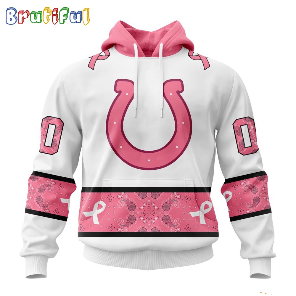 NFL Indianapolis Colts Hoodie Special Pink Design Fight Breast Cancer