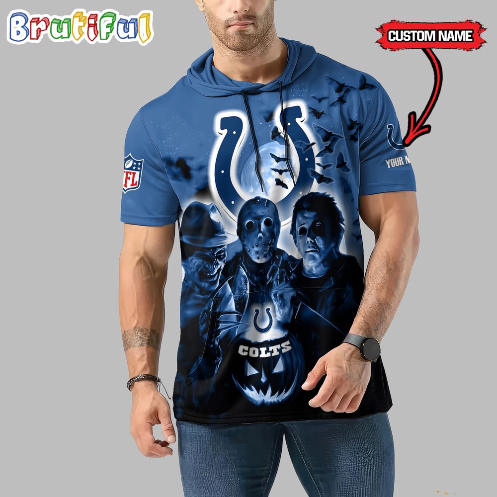 NFL Indianapolis Colts Horror Characters Essential Halloween Sleeveless Hoodie
