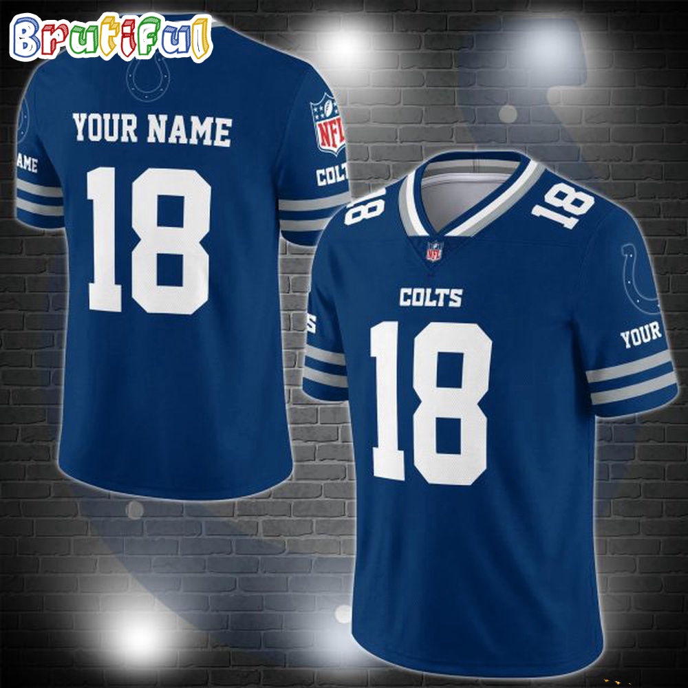 NFL Indianapolis Colts Logo Team Custom Football Jersey, Football Jersey Shirt