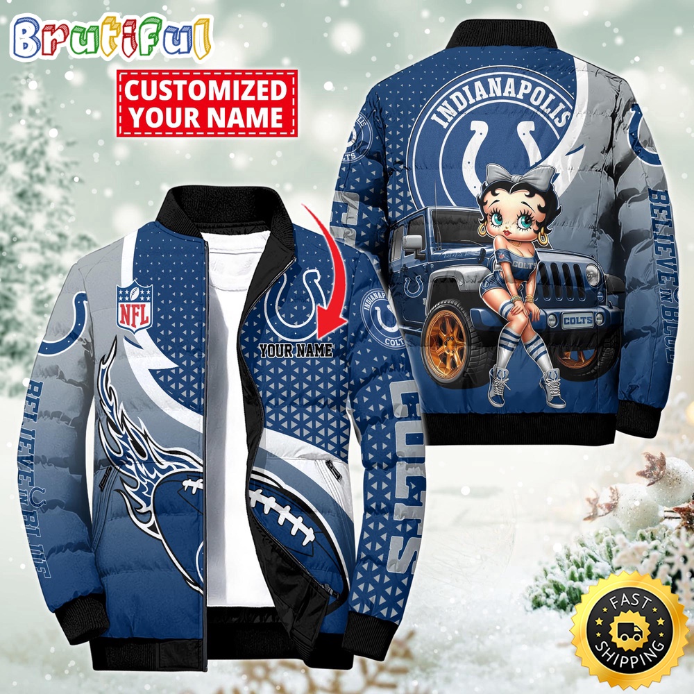 NFL Indianapolis Colts Puffer Jacket Betty Boop Custom Jacket