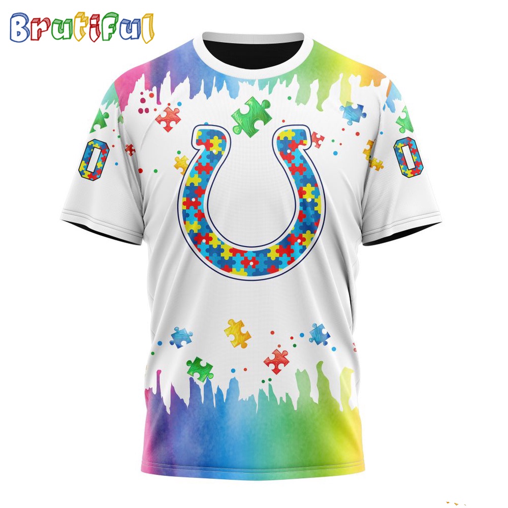 NFL Indianapolis Colts T-Shirt Special Autism Awareness Design All Over Print T-Shirt