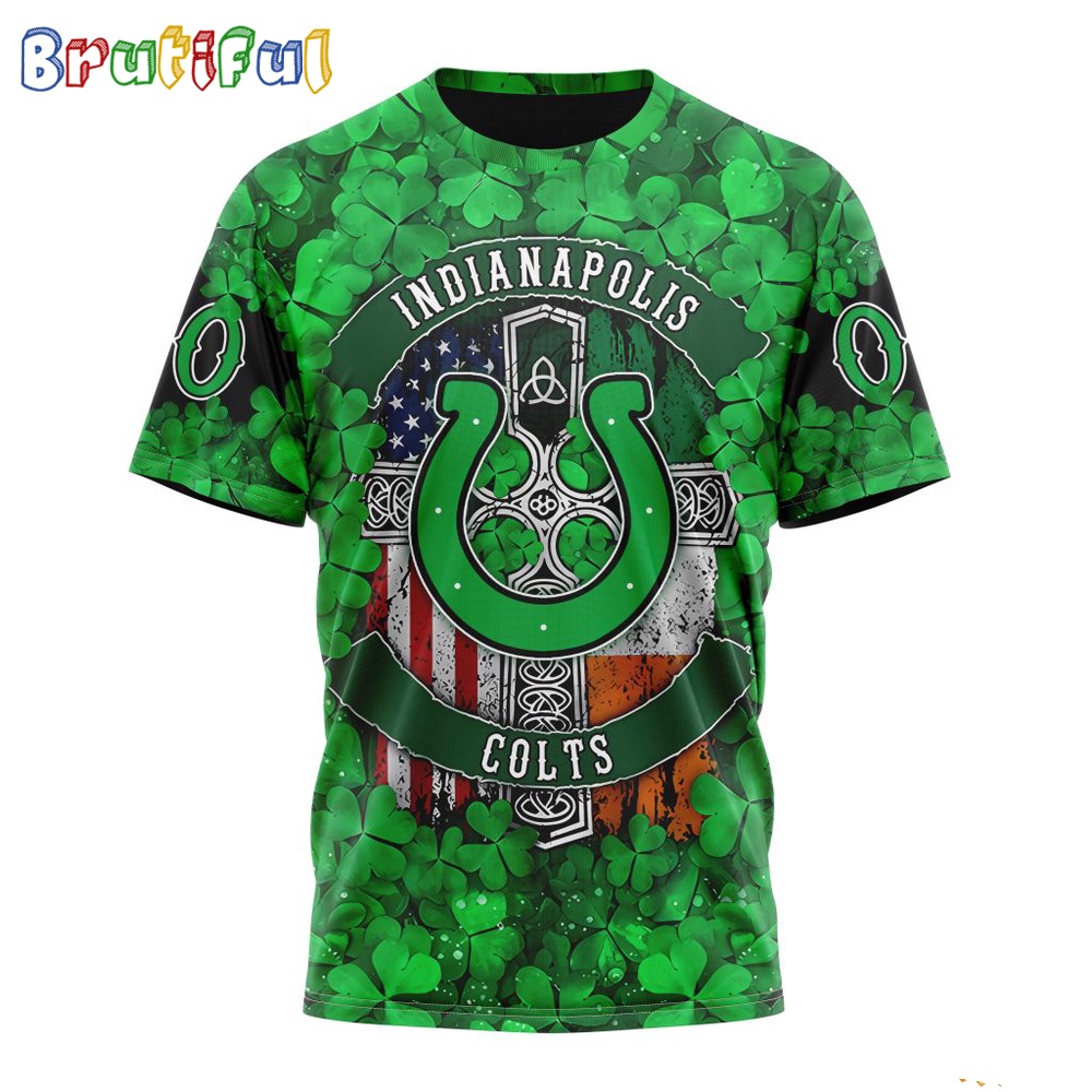 NFL Indianapolis Colts T-Shirt Special Design 3D T-Shirt St Patrick Day