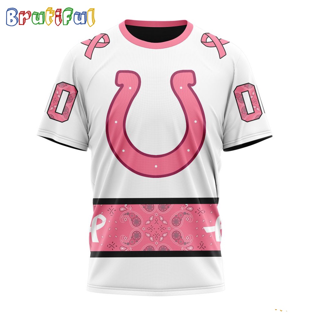 NFL Indianapolis Colts T-Shirt Special Pink Design Fight Breast Cancer