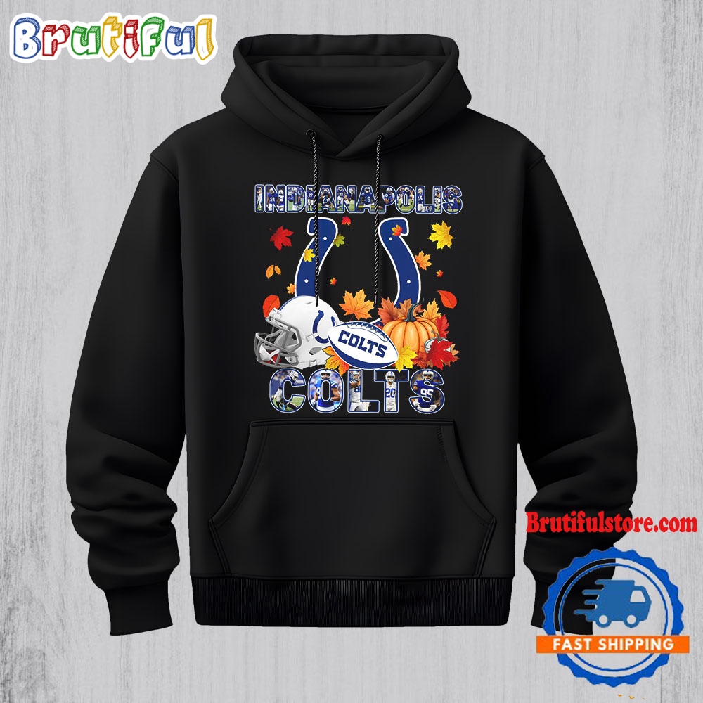NFL Indianapolis Colts Team Player Graphics Autumn Hoodie Shirt