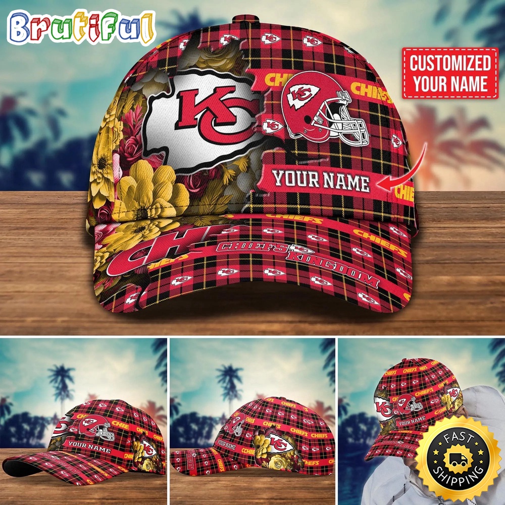 NFL Kansas City Chiefs Baseball Cap Flower Trending Custom Cap
