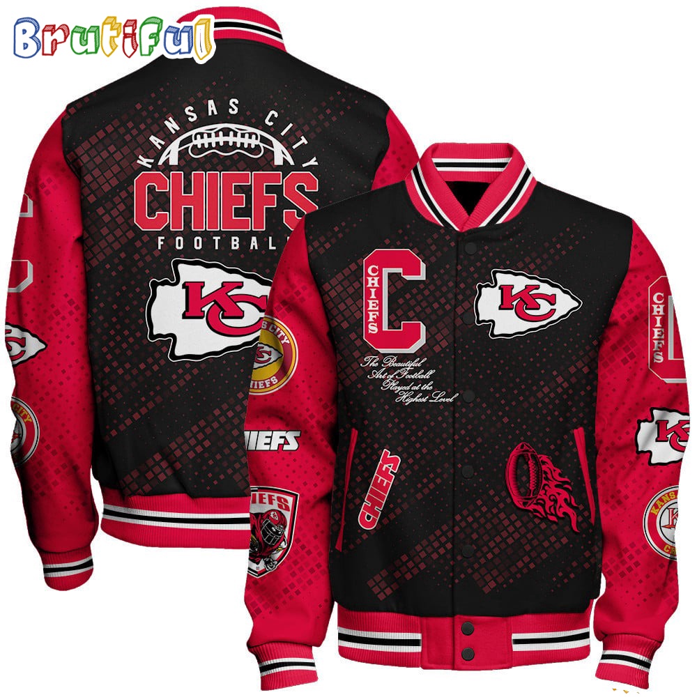 NFL Kansas City Chiefs Baseball Jacket Print Logo Team Football Jacket